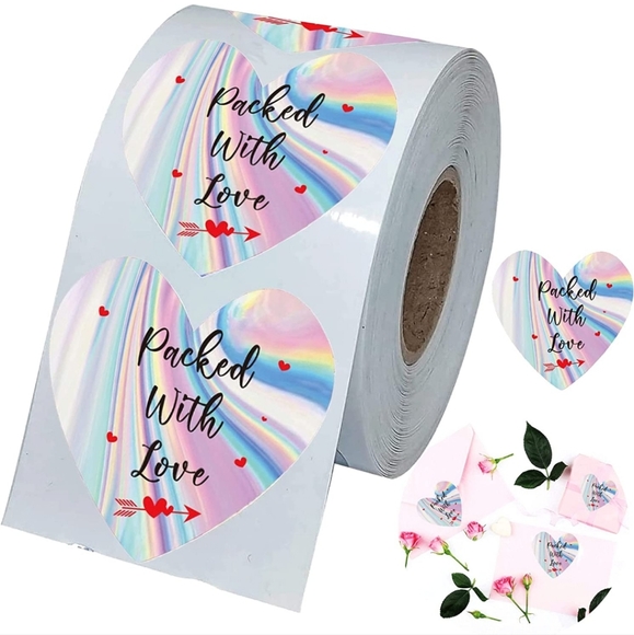 50 ct  Packed with Love Stickers are 1.5 inch in diameter - Picture 8 of 8